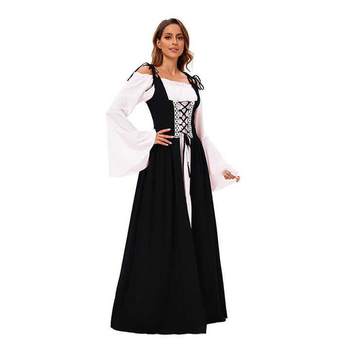 Womens Vintage Dress Medieval Court Queen Gown Halloween Party Costume