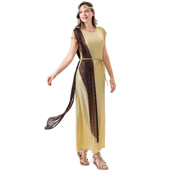 Ancient Greece Priestess Rome Goddess Dress Womens Halloween Costume