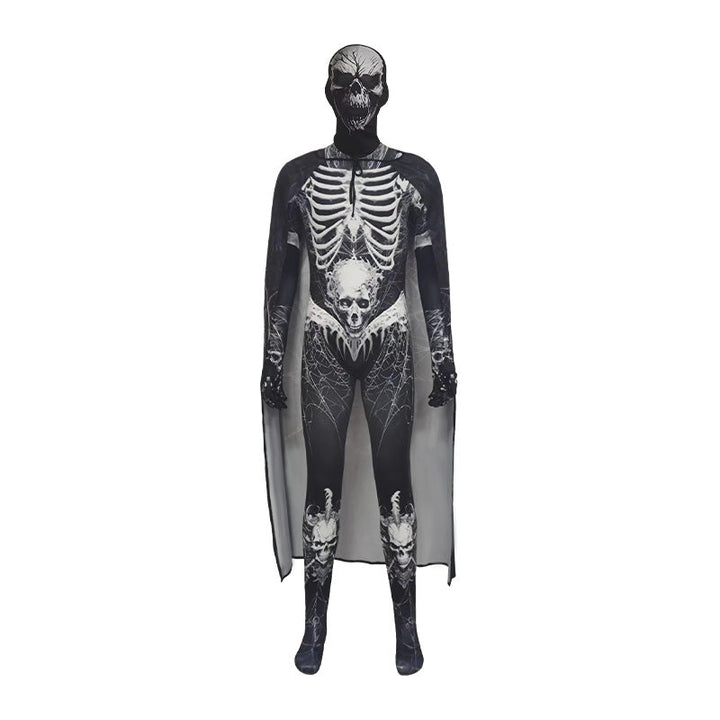 Mens Womens Scary Skeleton Zentai Cosplay Halloween Party Costume